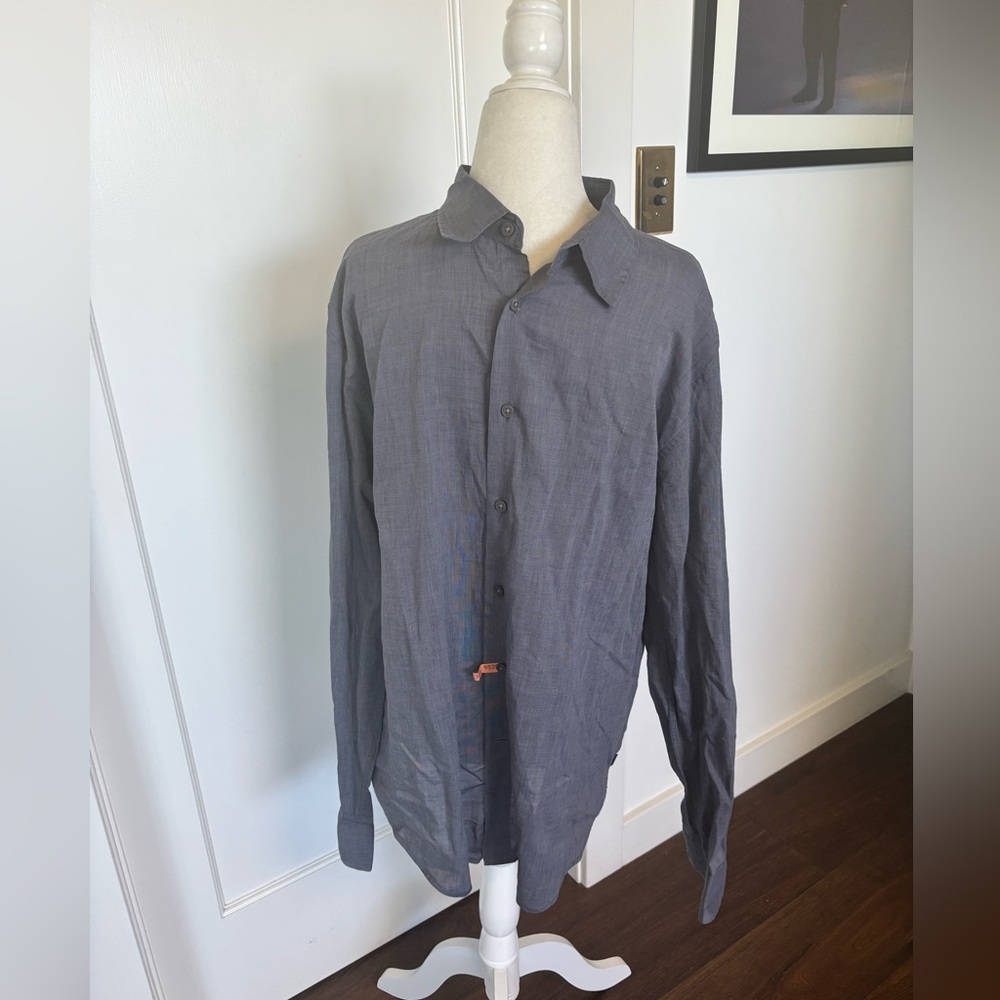 John Varvatos Lightweight Cotton Button-Up Shirt Sz L #2